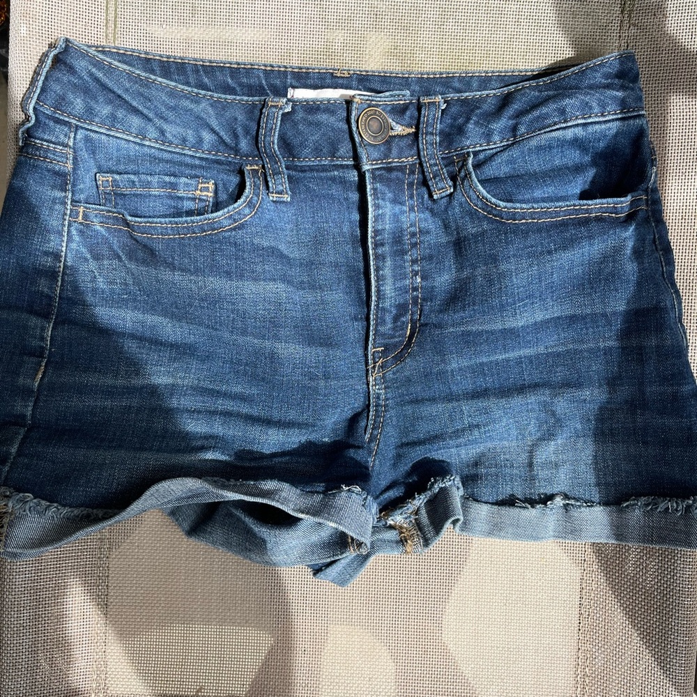 High rise denim shorts